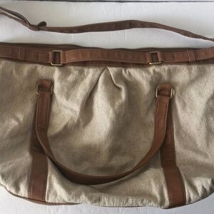 Urban Outfitters BDG Khaki Tan Linen Travel Bag
